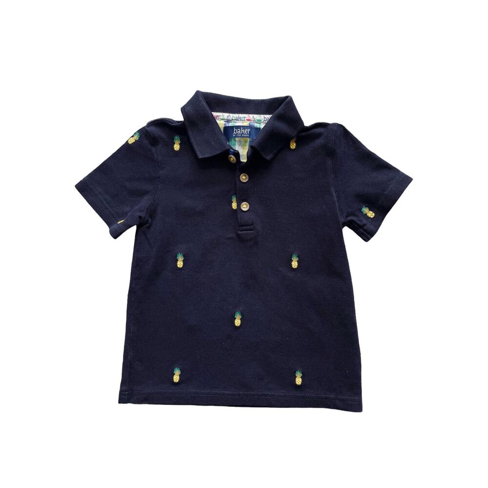 Baker By Ted Baker Navy Pineapple Polo Shirt Size 3